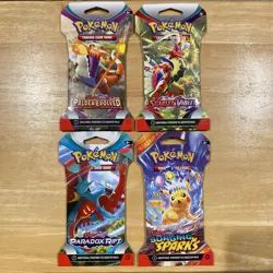 Pokemon 4 Sleeved Booster Packs From Scarlet And Violet Era (f) - Image 1