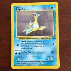 Lapras 10/62 Holo Rare Fossil Pokemon Card - Image 1