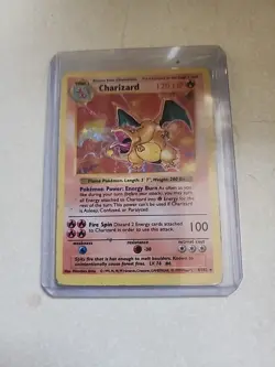 Pokemon TCG Base Set Charizard 4/102 Holo Rare 1999 Vintage Card Shadowless - Image 2
