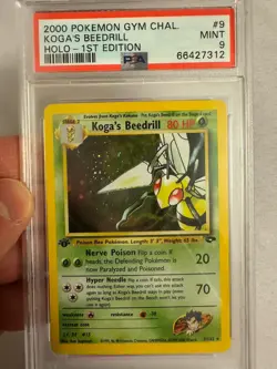 2000 Pokemon - 1st Edition Koga’s Beedrill Holo Rare - Gym Challenge 9/132 PSA 9 - Image 1