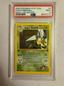 2000 Pokemon - 1st Edition Koga’s Beedrill Holo Rare - Gym Challenge 9/132 PSA 9 - Image 2