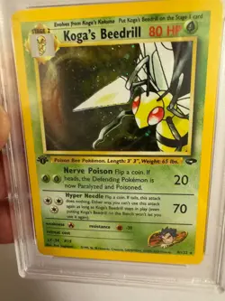 2000 Pokemon - 1st Edition Koga’s Beedrill Holo Rare - Gym Challenge 9/132 PSA 9 - Image 4
