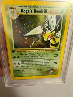 2000 Pokemon - 1st Edition Koga’s Beedrill Holo Rare - Gym Challenge 9/132 PSA 9 - Image 5