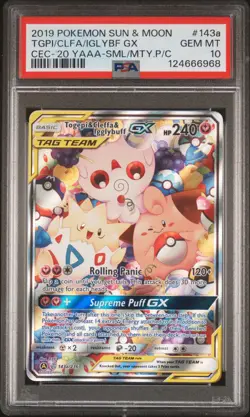 2019 POKEMON SUN & MOON COSMIC ECLIPSE TOGEPI & CLEFFA & IGGLYBUFF GX PSA 10 - Image 1