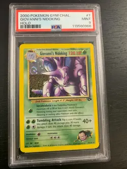 PSA 9 Graded Giovanni's Nidoking 2000 Pokemon Gym Challenge Holo 7/132 - Image 1