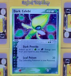 Pokemon Dark Celebi EX Hidden Legends 4/101 Holo Swirl NM - Image 1