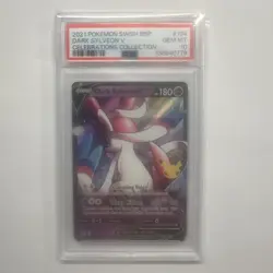 2021 POKEMON SWSH BLACK STAR PROMO CELEBRATIONS COLL #134 DARK SYLVEON V PSA 10 - Image 1