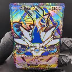 Pokemon Dialga Pocket TCG Custom Made Fan Art Holo With Texture - Image 1