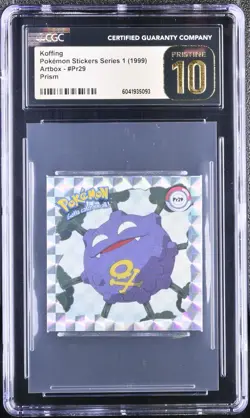 CGC Pristine 10 - Koffing (Prism) - Pr29 - 1999 Pokemon Artbox Series 1 Sticker - Image 1