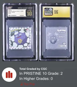 CGC Pristine 10 - Koffing (Prism) - Pr29 - 1999 Pokemon Artbox Series 1 Sticker - Image 3