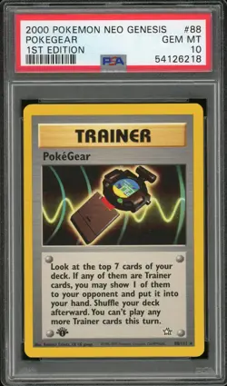 2000 Pokemon Neo Genesis 1st Edition #88 Pokegear PSA 10 Gem Mint - Image 1