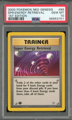 2000 Pokemon Neo Genesis 1st Edition #89 Super Energy Retrieval PSA 10 Gem Mint - Image 1