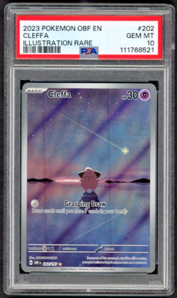 2023 POKEMON OBF EN-OBSIDIAN FLAMES ILLUSTRATION RARE #202 CLEFFA PSA 10 - Image 1