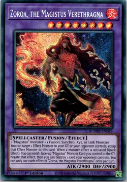 Yugioh Zoroa, the Magistus Verethragna BLMM-EN045 1st Edition Secret Rare NM - Image 1