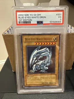 Yugioh Starter Deck Kaiba 1st Edition Blue-Eyes White Dragon SDK-001 PSA 3 - Image 2