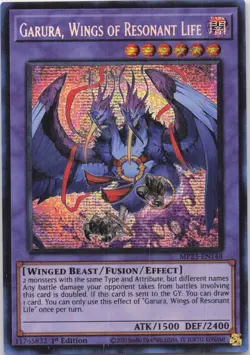 Garura, Wings of Resonant Life MP23-EN148 1st ed NM Prismatic Secret Rare YUGIOH - Image 1