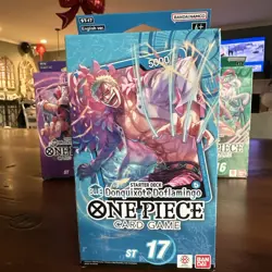 ONE PIECE TCG Donquixote Doflamingo Blue STARTER DECK ST17 1 Pack of PRB-01 NEW - Image 1