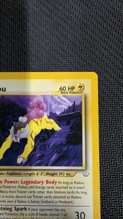 Pokemon 2000 TCG Raikou Neo Revelation 1st Edition Rare Card 22/64 Regular - Image 3
