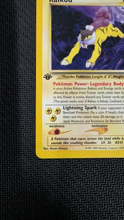 Pokemon 2000 TCG Raikou Neo Revelation 1st Edition Rare Card 22/64 Regular - Image 5