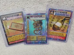 MetalSeadramon FOIL Digimon BO-35 Card BO-99 CARD BO-100 CARD 1999 Bandai LOT - Image 1