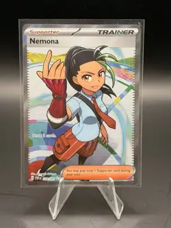 Pokemon TCG Nemona Trainer Paldean Fates Full Art Holo Ultra Rare Card 229/091 - Image 1