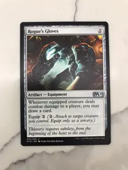 Rogue's Gloves MTG Magic the Gathering Card NM Near Mint M19 - Image 1