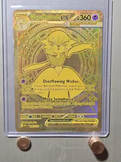 Pokemon Mega Gardevoir EX Card 187/132 Mega Evolution Hyper Rare Gold - Image 1