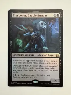 Tinybones Bauble Burglar Foil MTG Magic the Gathering Card NM Near Mint FDN - Image 1