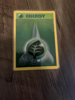 Grass Energy Holo 2002 WotC League Promo English Pokemon Card SWIRL - Image 1
