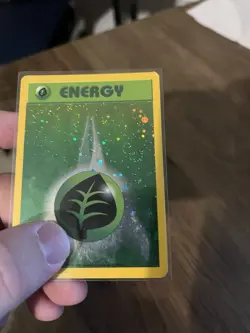 Grass Energy Holo 2002 WotC League Promo English Pokemon Card SWIRL - Image 3