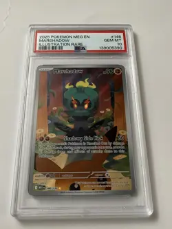 Pokemon Mega Evolution Marshadow Illustration Rare Card 146/132 PSA 10 - Image 1