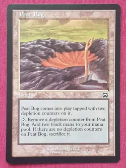 Magic The Gathering MERCADIAN MASQUES PEAT BOG land card MTG - Image 1