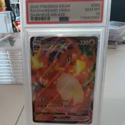 2020 POKEMON SWORD & SHIELD DARKNESS ABLAZE #020 FULL ART/CHARIZARD VMAX PSA 10 - Image 3