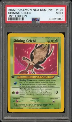 2002 Pokemon Neo Destiny #106 Shining Celebi 1st Edition PSA 9 - Image 1