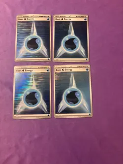 Pokemon TCG: Lot of [4] - Horizontal Holo Water Energy - Image 2