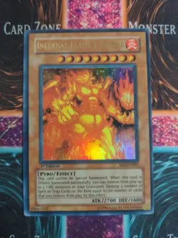 Yu-Gi-Oh! Infernal Flame Emperor SD3-EN001 1st Edition Ultra Rare MP - Image 1