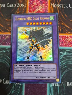 Yu-Gi-Oh! Elemental HERO Great Tornado LC02-EN010 Ultra Limited Near Mint e5/ - Image 1