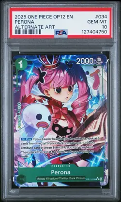 2025 One Piece Perona Alternate Art OP12-034 PSA 10 Gem Mint - Image 1