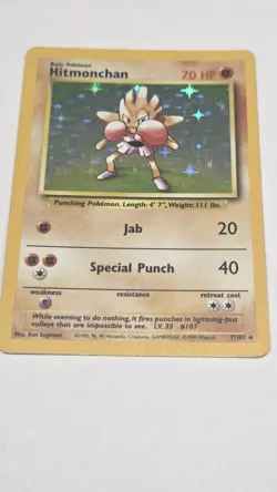 Hitmonchan Holo - 1999 Base Set - Original WOTC Vintage Pokemon Card - LP - Image 1
