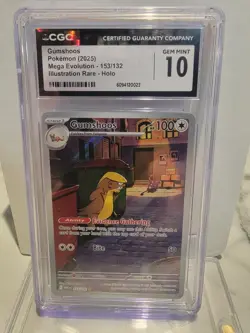 Gumshoos Mega Evolution Illustration Rare Pokemon Card 153/132 CGC 10 - Image 1