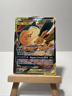 Pokemon TCG Eevee & Snorlax GX SM169 MP Tag Team Promo Card - Image 1