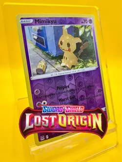 Mimikyu 080/196 Reverse Holo Rare SWSH11: Lost Origin Pokemon Card 2022 LP - Image 1
