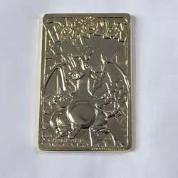 Vintage Pokemon 1999 CHARIZARD Burger King Promo 23k Gold Plated Trading Card - Image 1
