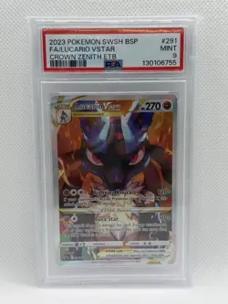 2023 Lucario VSTAR SWSH291 Holo Promo Card Sword & Shield Crown Zenith PSA 9 - Image 1