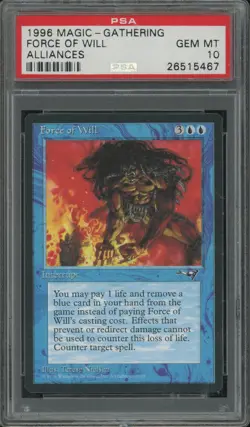 PSA 10 Gem Mint - Force of Will Alliances MTG Magic the Gathering - Image 1