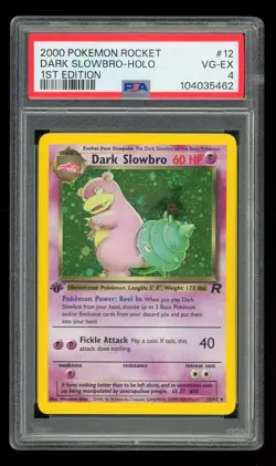 2000 Pokemon Team Rocket Dark Slowbro 1st Edition Holo PSA 4 RARE 12/82 - Image 1
