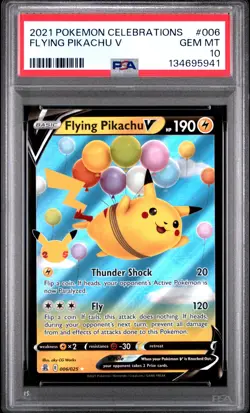 2021 POKEMON CELEBRATIONS #006 FLYING PIKACHU V PSA 10 - Image 1