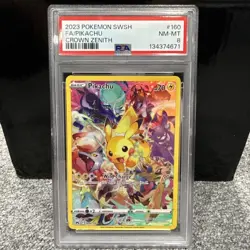 2023 Pokemon SWSH Full Art Pikachu Crown Zenith PSA 9 Mint 160/159 - Image 1