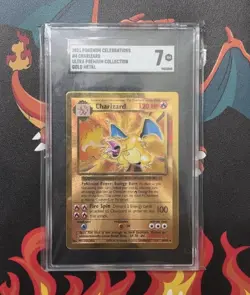 2021 Pokemon Celebrations Ultra Premium Collection Gold Metal Charizard #4 SGC 7 - Image 1