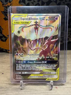 Pokemon TCG | Espeon & Deoxys GX SM240 | Promo TAG TEAM Holo - Image 1